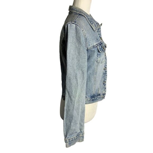 Vintage 90s Squeeze Button Up Denim Jean Jacket M Med Wash Stephen Hardy - Picture 6 of 7